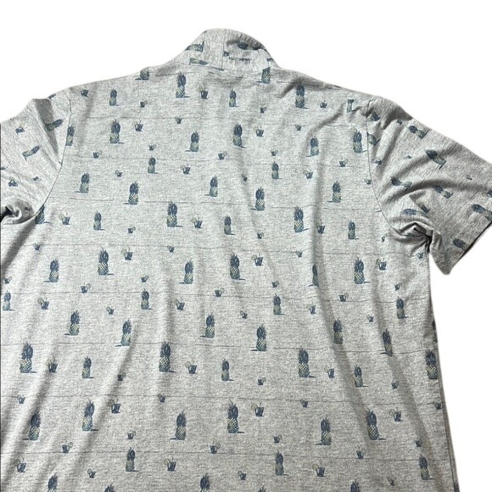 Travis Mathew ISO  Golf Polo Shirt Pineapple Cocktail Print Gray Casual Size? - Picture 6 of 6